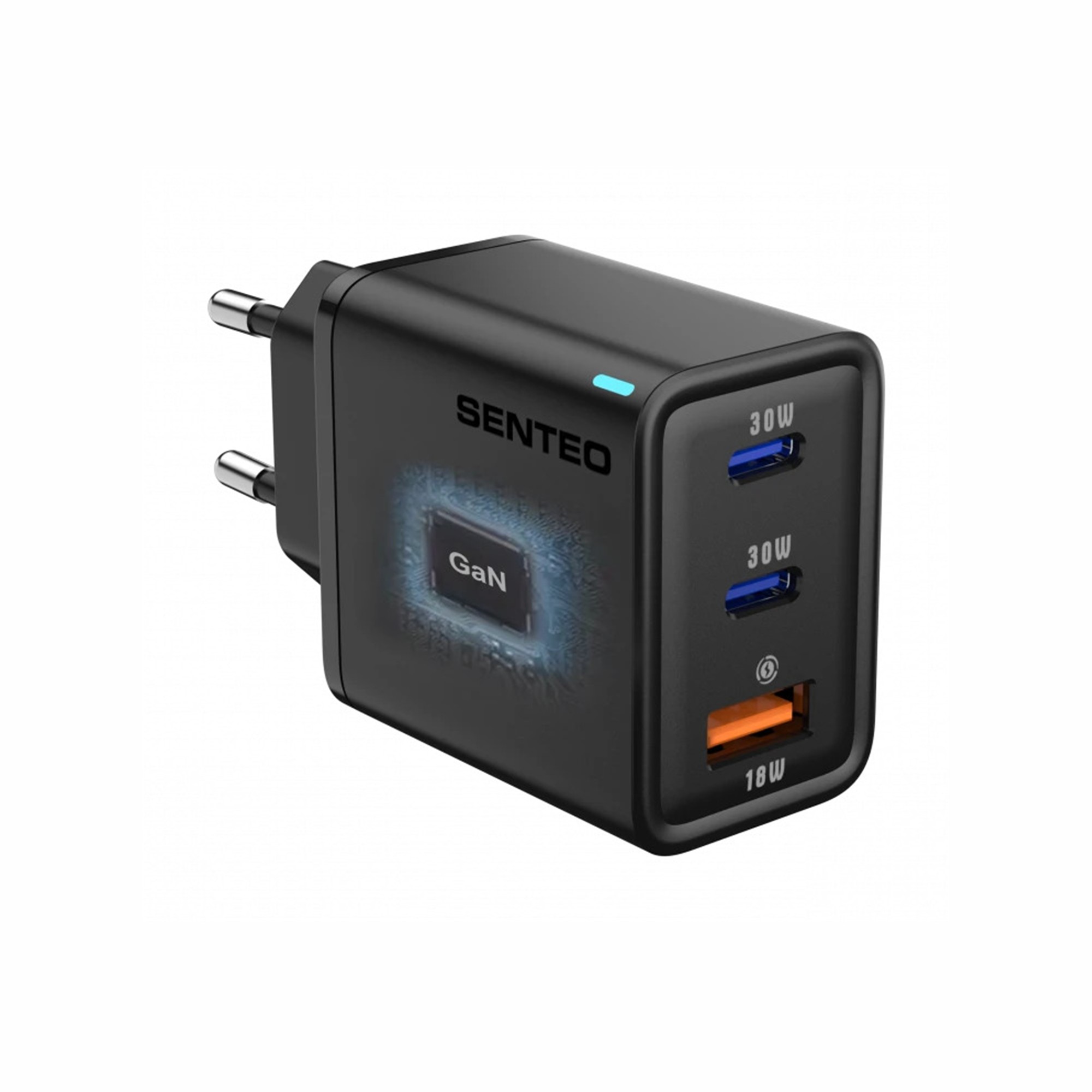 СЗУ 3Port SENTEO Z-17 USB+2USB-C 3A GaN PD 30W (black)